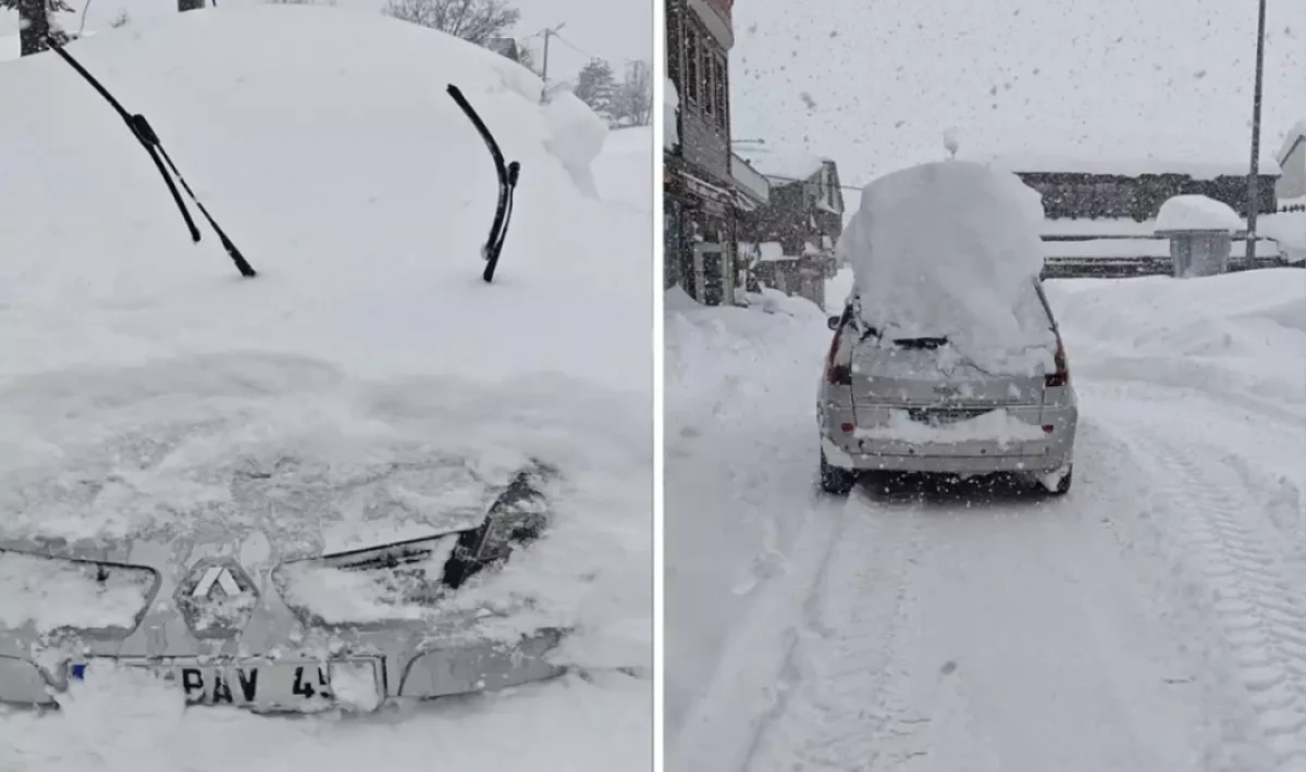 10 gündür durmadan yağıyor! Araçlar bile beyaz örtünün altında kaldı
