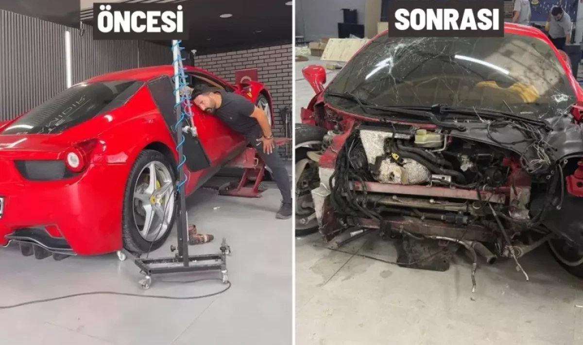 17 milyonluk Ferrari ile test sürüşüne çıkan ustanın hayatı karardı: Aracın kaskosu da yok