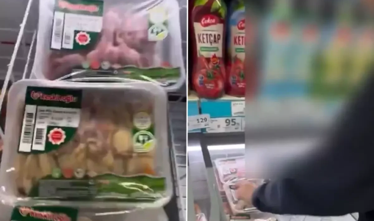 3 harfli zincir markette bozuk tavuk skandalı: Görüntüler infial yarattı
