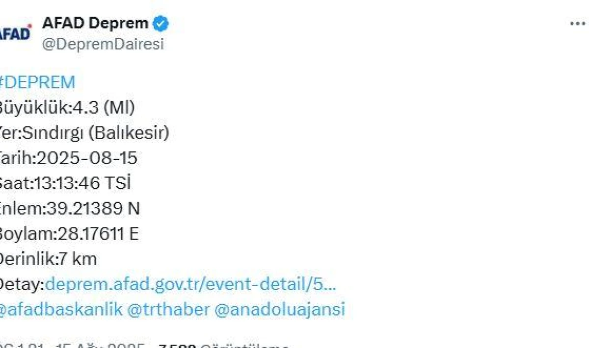 Günlerdir Beşik Gibi Sallanan Balıkesir Sındırgı’da Bir Deprem Daha!