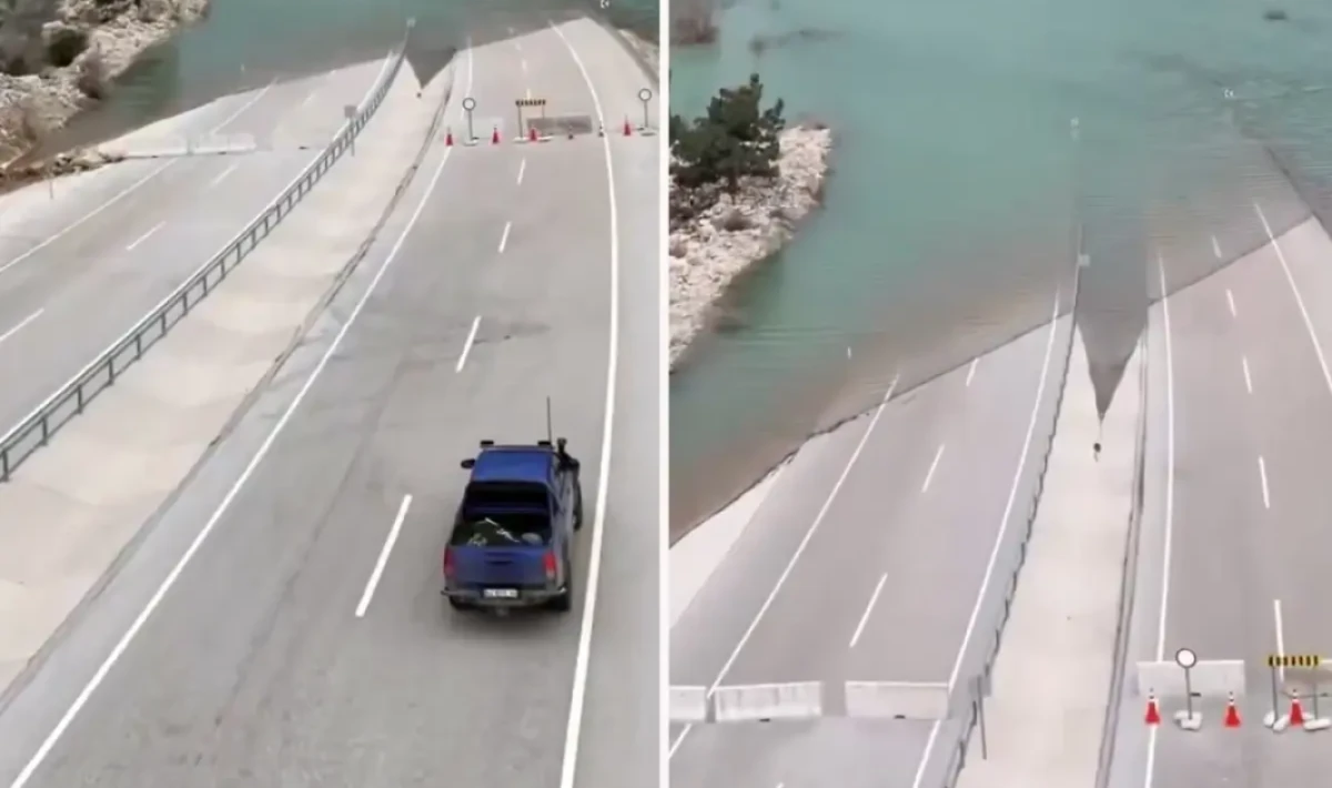 Konya-Antalya kara yolu sular altında kaldı